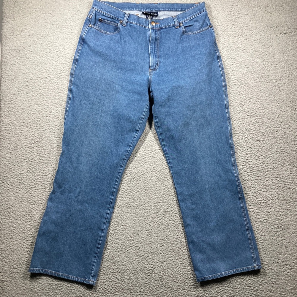 Denim & Co. Crosstretch Jeans Womens 16 Blue Straight Stretch Medium Wash Denim